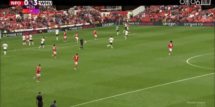 联赛首胜！西汉姆联3-0诺丁汉森林 帕奎塔点射建功鲍文抽射破门