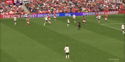 联赛首胜！西汉姆联3-0诺丁汉森林 帕奎塔点射建功鲍文抽射破门